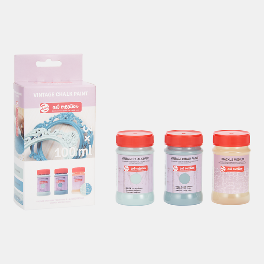 ArtCreation Vintage chalk paint - blauw - 3x100ml