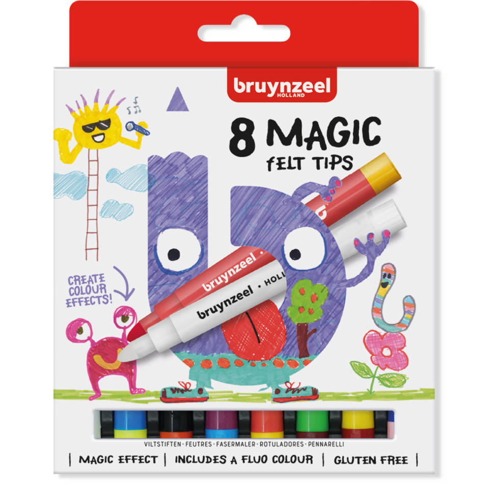 Bruynzeel viltstift - set 8 magic tip