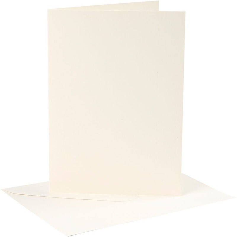 Card making set 4 kaarten met enveloppe 13x18 off white