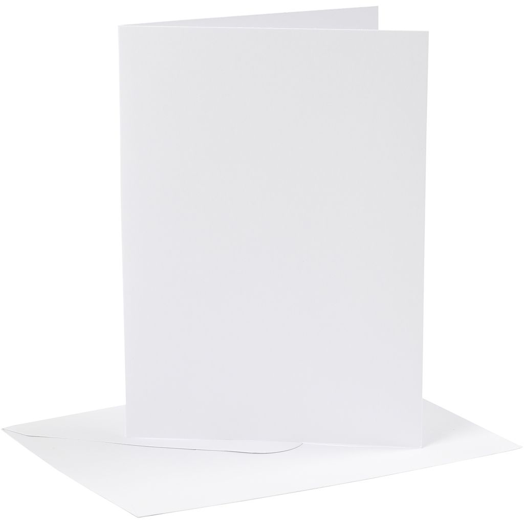 Card making set 4 kaarten met enveloppe 13x18 wit