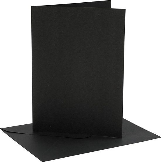 Card making set 4 kaarten met enveloppe 13x18 zwart