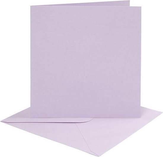 Card making - set 4 kaarten met enveloppe 15 x 15 - lila