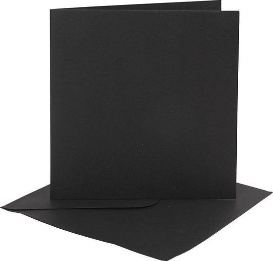 Card making - set 4 kaarten met enveloppe 15 x 15 - zwart