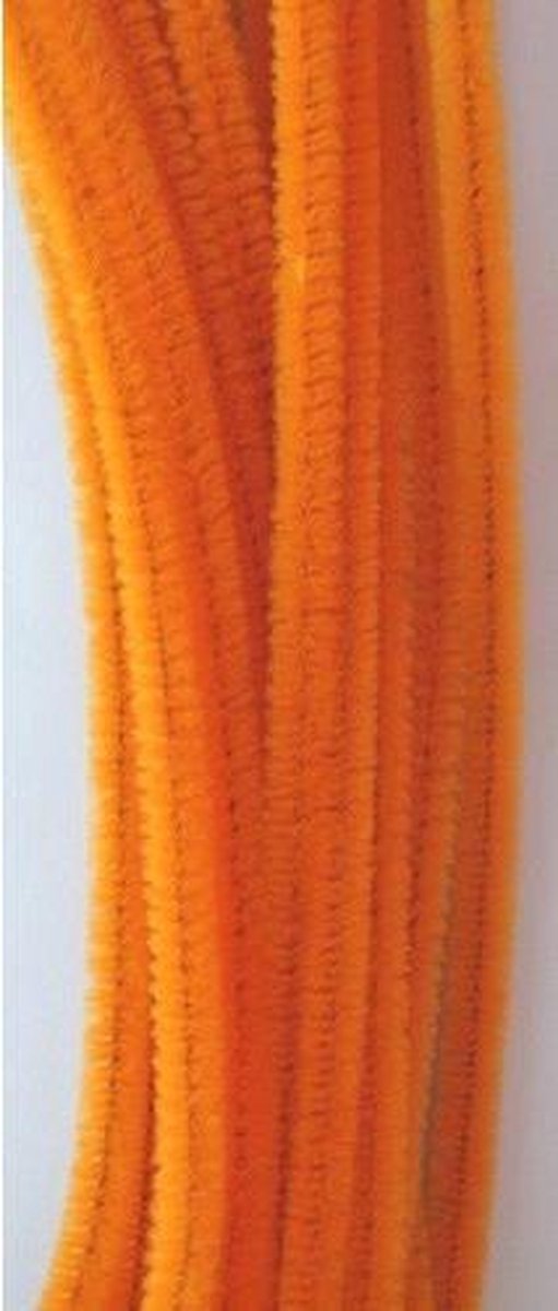 Chenille 6mm x 30cm 20 stuks - oranje