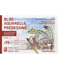 Clairefontaine watercolourpaper pre-drawn 10x15