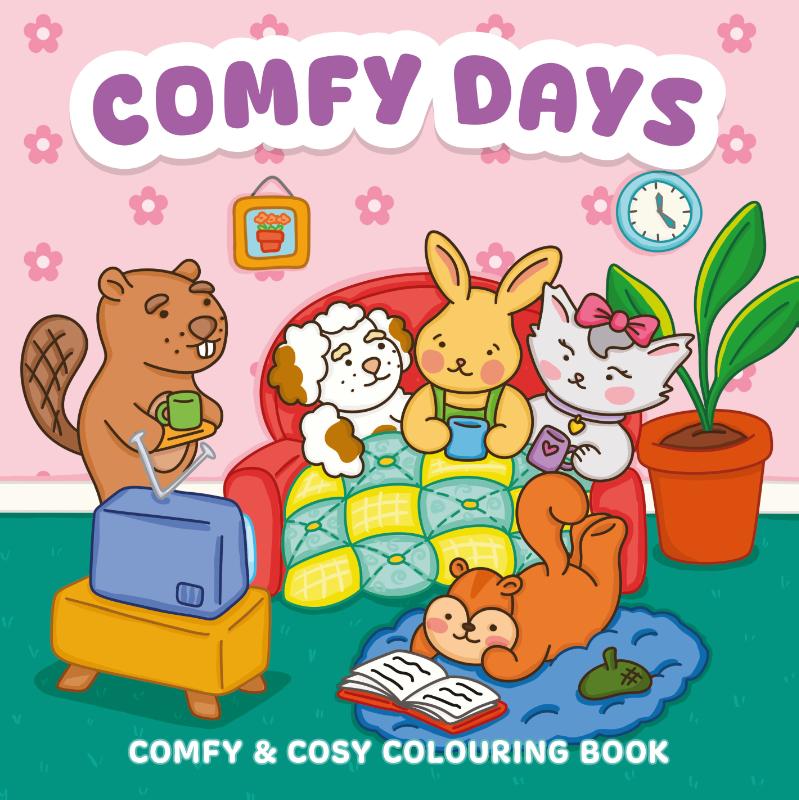 Comfy & cosy colouring book, comfy days, Eefje Halters
