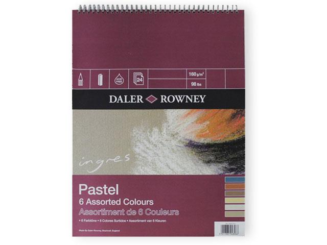 DalerRowney pastelpapier 40.6x30.5 160gr ingres - ringband 6 kleuren