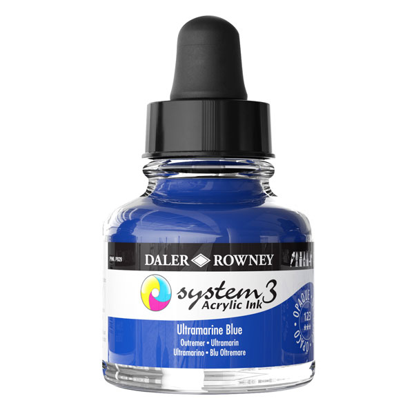 DalerRowney System3 acrylic ink 123 Ultramarine Blue, 29,5ml