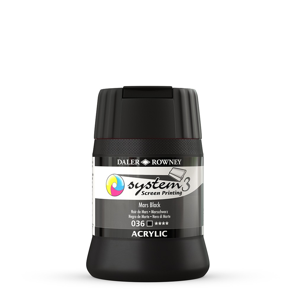 DalerRowney System3 screenprinting Acryl 250ml - 036 Mars Black
