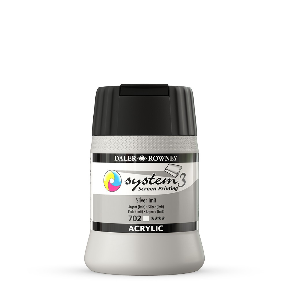 DalerRowney System3 screenprinting Acryl 250ml - 702 Silver Imit