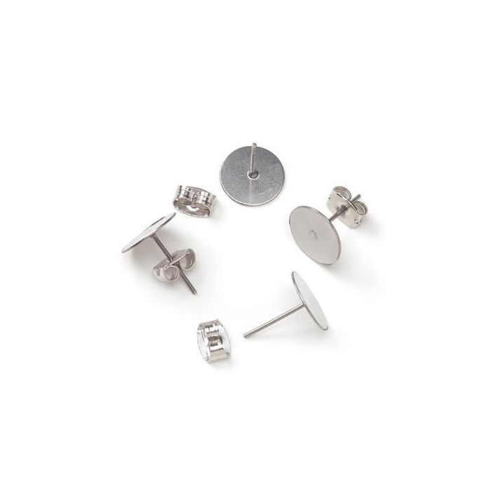 Darice - oorsteker met vlindersluiting 10mm zilver