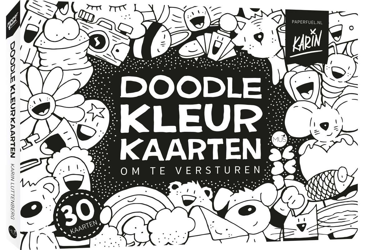 Doodle kleurkaarten om te versturen, Karin Luttenberg