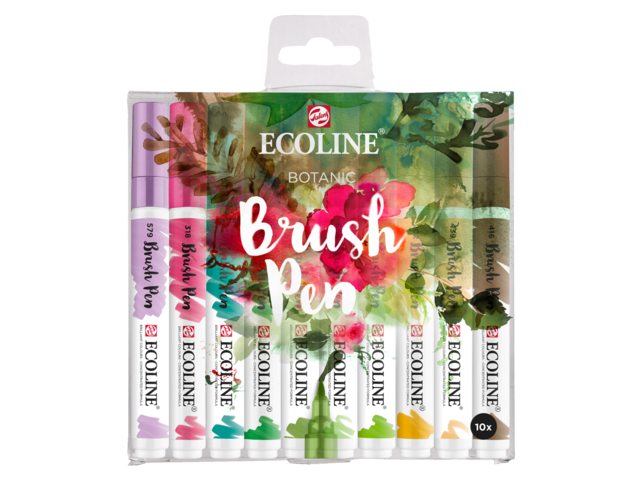 Ecoline brushpen - set 10 botanisch