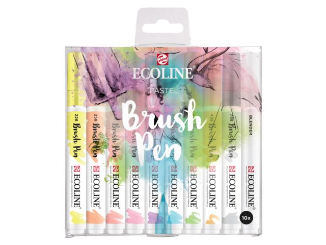 Ecoline brushpen - set 10 pastel