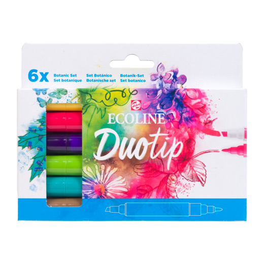 Ecoline duotip - set 6 botanisch