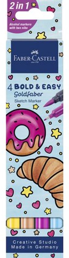 Faber-Castell goldfaber alcohol marker - set 4 bold en easy - world of food