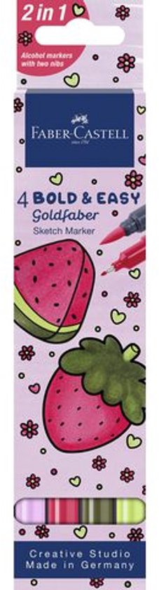 Faber-Castell goldfaber alcohol marker - set 4 bold en easy- world of fruit