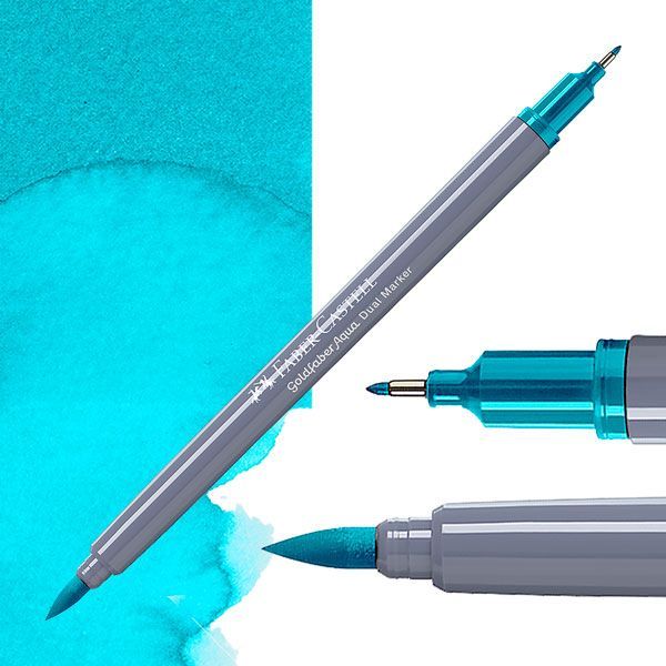 Faber-Castell Goldfaber aqua dual markers - 154 light cobalt turquoise