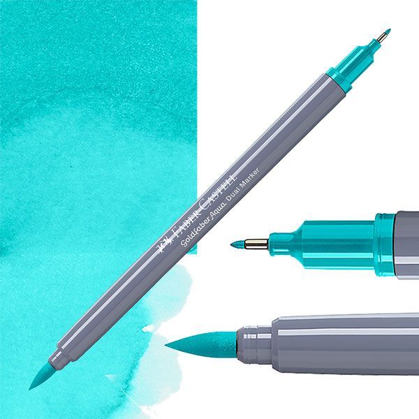 Faber-Castell Goldfaber aqua dual markers - 356 light cobalt green