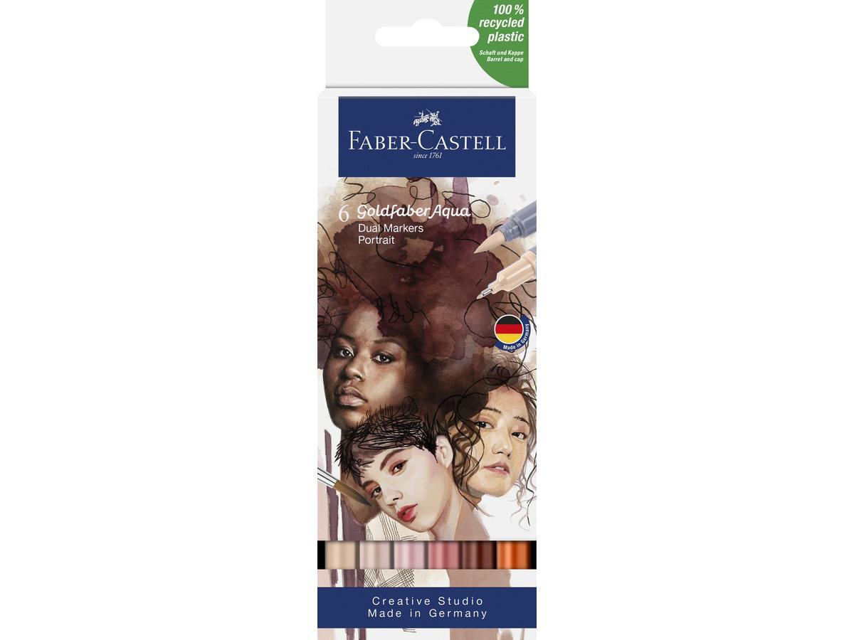 Faber-Castell Goldfaber aqua dual markers - set 6 portrait