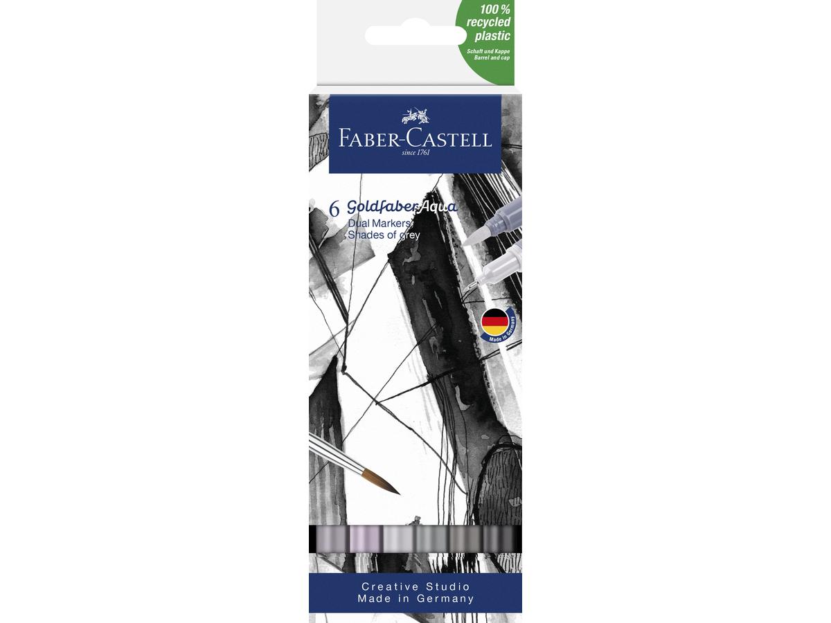Faber-Castell Goldfaber aqua dual markers - set 6 shades of grey