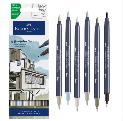 Faber-Castell goldfaber sketch dualmarker - set 6 architecture