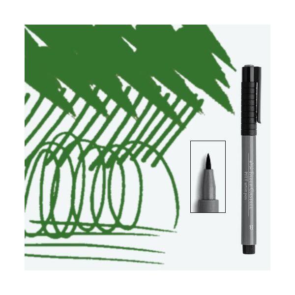 Faber-Castell Pitt artist pen brush - 167 permanent green olive