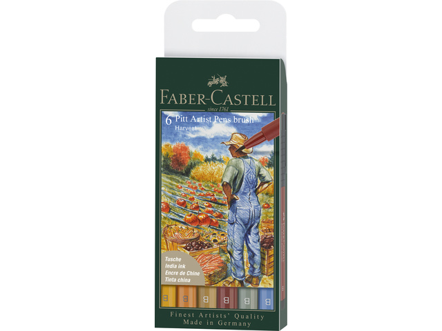 Faber-Castell Pitt artist pens brush - set 6 harvest
