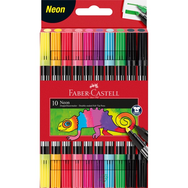 Faber-Castell Viltstift Duo Neon - 10 stuks