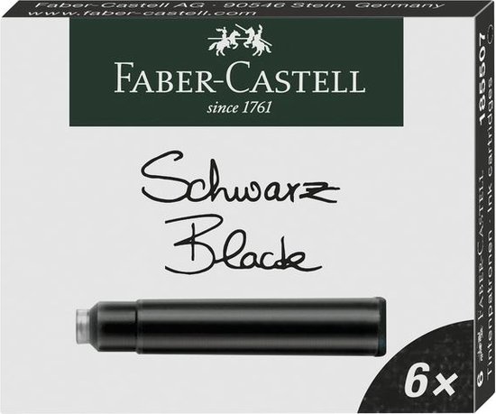 FaberCastell inktpatronen zwart - doosje 6 stuks