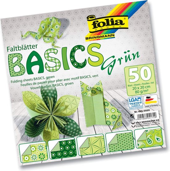 Folia vouwblaadjes 20 x 20 - groen