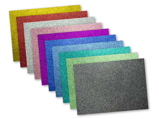 Glitterkarton 25 x 35 - 10 kleuren 300gr
