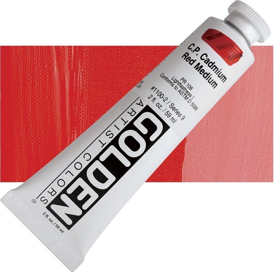 Golden heavy body acryl 60ml - S9 - 1100 cadmium red medium