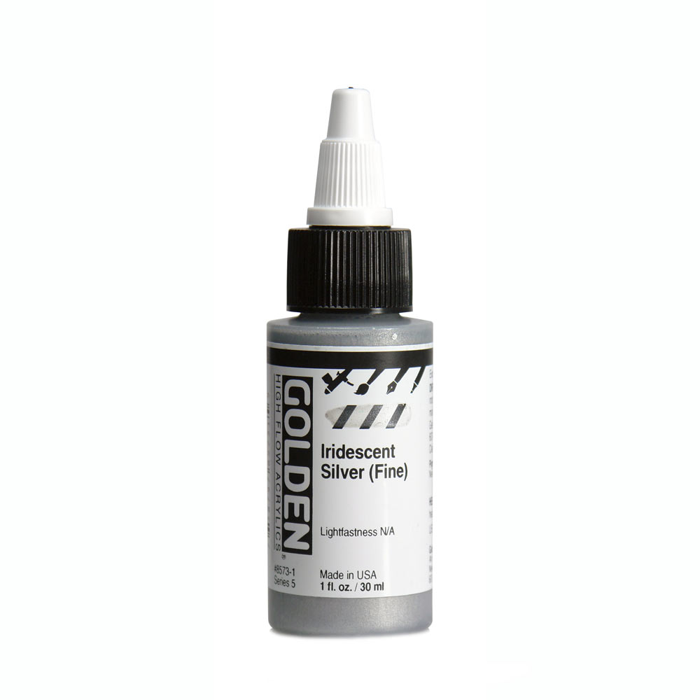 Golden high flow acrylics 30ml – S5 – 8573 iridescent silver (fine)