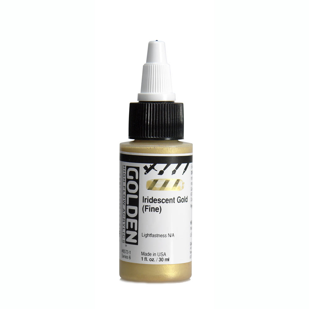 Golden high flow acrylics 30ml – S6 – 8572 iridescent gold (fine)