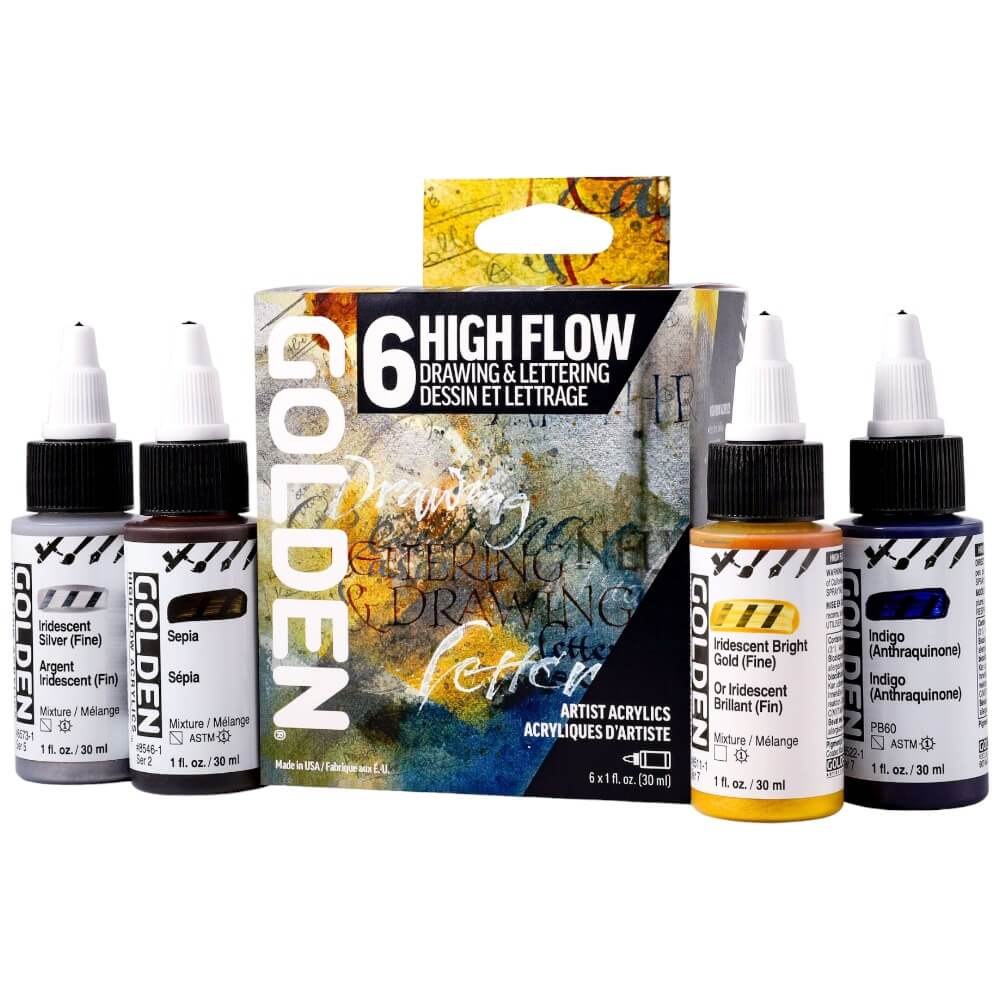 Golden high flow - set drawing en lettering