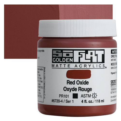Golden so flat matte acrylics 118ml – S1 – 6720 Red Oxide