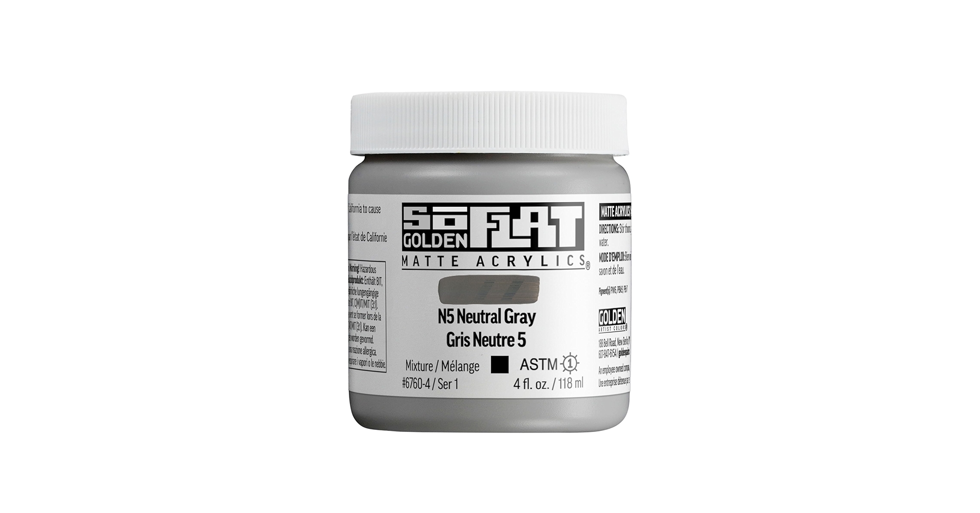 Golden so flat matte acrylics 118ml – S2 – 6760- N5 Neutral grey