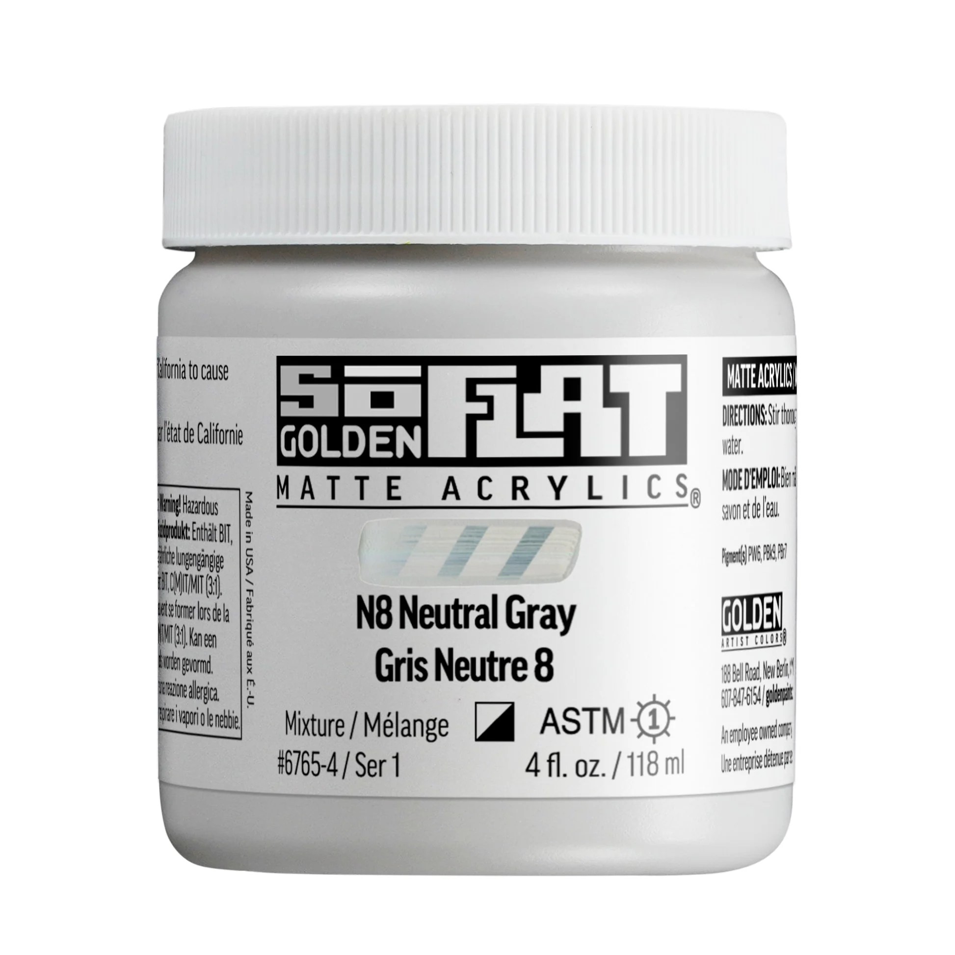 Golden so flat matte acrylics 118ml – S2 – 6765 - N8 neutral grey