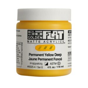 Golden so flat matte acrylics 118ml – S6 - 6525 Permanent yellow deep