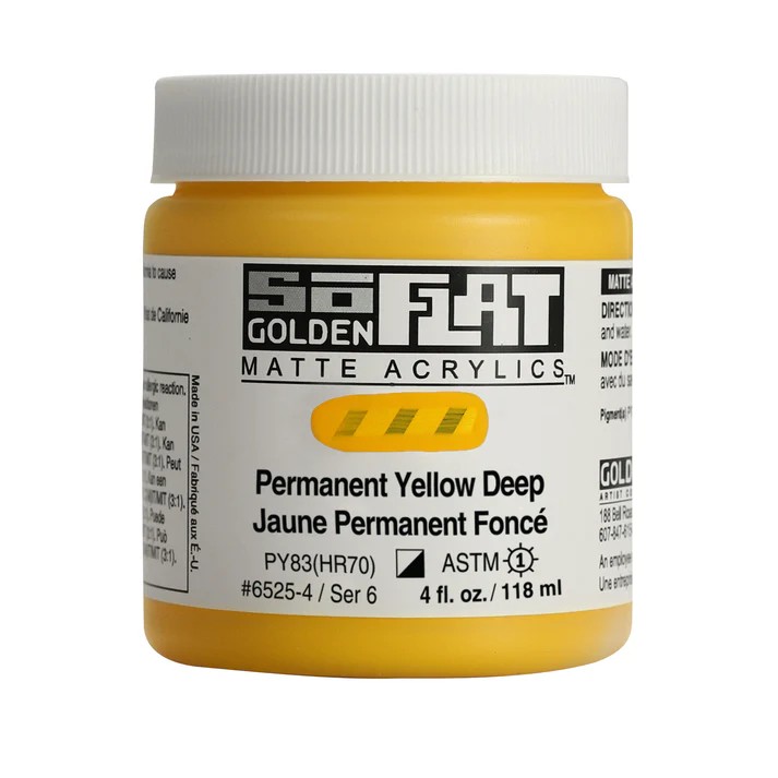 Golden so flat matte acrylics 118ml – S6 - 6525 Permanent yellow deep