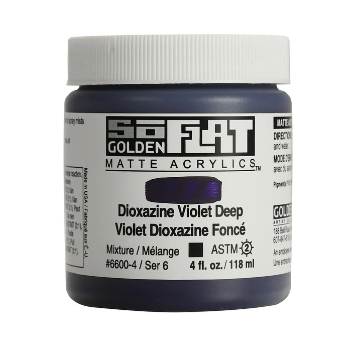 Golden so flat matte acrylics 118ml – S6 - 6600 Dioxazine violet deep