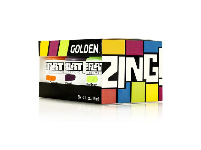 Golden so flat matte acrylics 59ml - set zing