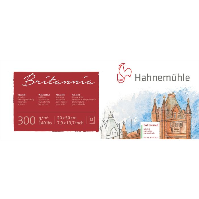 Hahnemhle britannia aquarelpapier hot pressed - 300gr 20 x 50