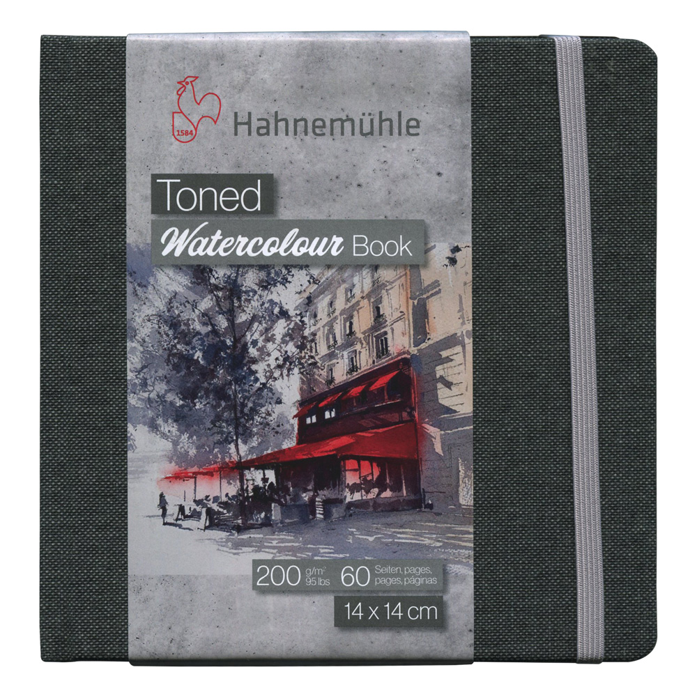 Hahnemhle watercolour book 14x14 200gr toned grey