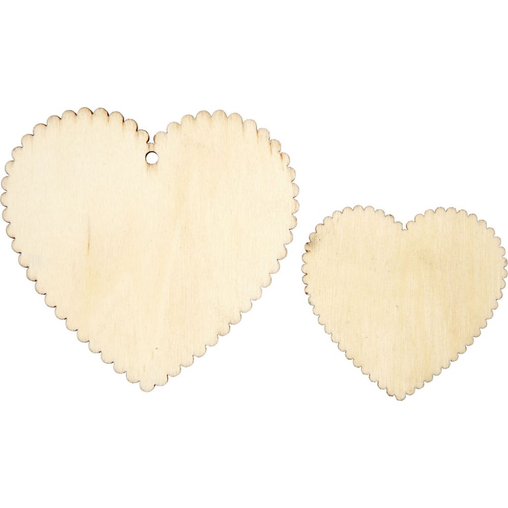 Houten Harten - 12 stuks