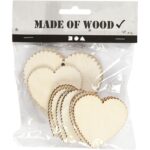 Houten Harten - 12 stuks