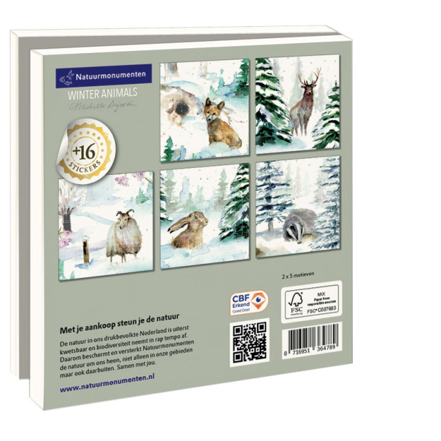 Kerstkaartenset - Winter animals, Michelle Dujardin