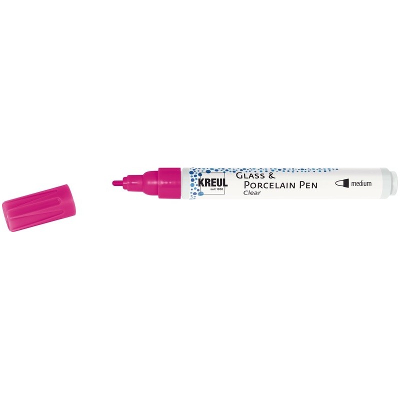 Kreul Glass & Porcelain pen clear - medium pink