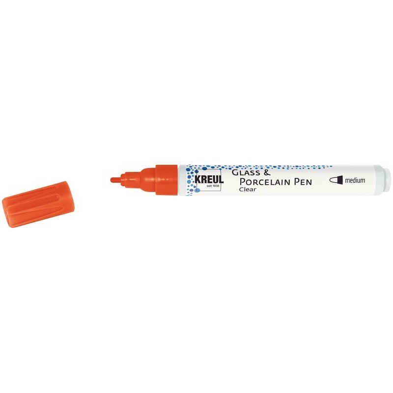 Kreul Glass & Porcelain pen clear - medium red
